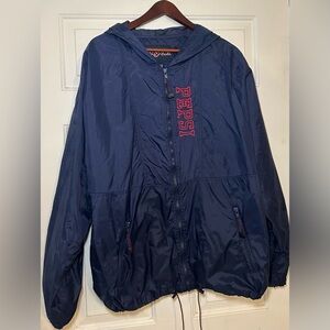 Men’s Pepsi Jansport Navy‎ Blue Zip Up Windbreaker Jacket Size XL .
